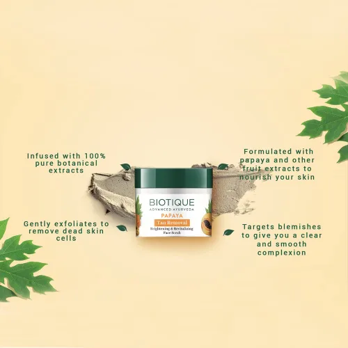 Vista 4 de Biotique BIO PAPAYA Bronceado revitalizante - Exfoliante de eliminación 75gm/2.65 Fl.Oz