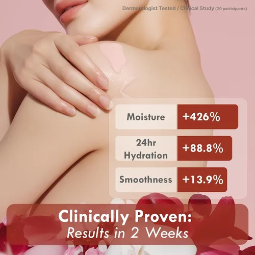 Vista 2 de Loción corporal coreana de frijoles rojos – Hidratante hidratante 24 horas para piel seca con péptidos y ácido hialurónico para pieles suaves