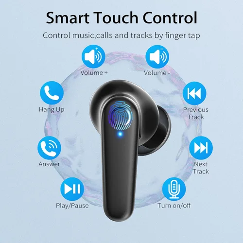 Vista 4 de Redpepper - Auriculares inalámbricos Bluetooth 5.3 60H de tiempo de uso. Auriculares con graves profundos y llamada clara. Con micrófono Negro