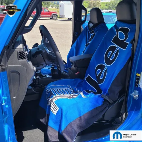 Vista 6 de Seat Armour Toalla de asiento para Jeep, ajuste universal, suave, lavable a máquina, fácil de instalar, multiusos, funda de asiento para Jeep