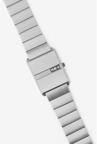 Vista 3 de Breda Reloj de pulsera de acero inoxidable y metal 'Pulse' para hombre, 1.024in, plateado, Movimiento de cuarzo