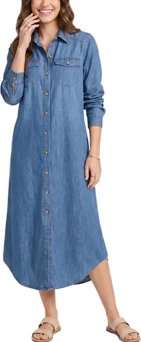 Vista 16 de Kuraki Vestido camisero casual con estampado y botones en la parte delantera para mujer Mezclilla