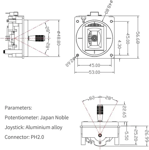 Vista 5 de Radiolink RC Dual Stick Transmisor Original Pulgar Joystick Rocker Gimbals para AT9 AT9S AT9S Pro AT10 AT10 II Reemplazo Acelerador (para Acelerador)