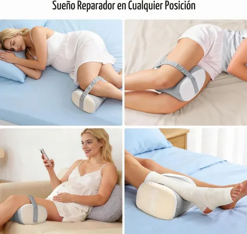 Vista 8 de YFONG Almohada de rodilla para dormir de lado, almohada de espuma viscoelástica, color gris