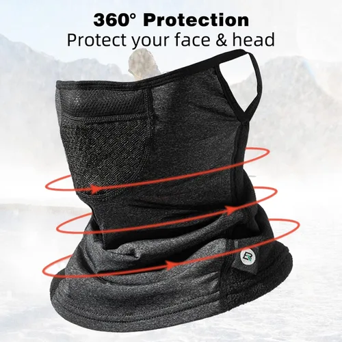 Vista 4 de ROCKBROS Calentador de cuello de invierno con trabillas para las orejas para clima frío