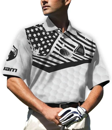 Vista 4 de Camisas de golf 3D divertidas personalizadas para hombres algunos abuelos toman siestas reales abuelos jugar golf y luego tomar una siesta