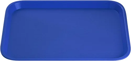 Vista 9 de Restaurantware RW Base - Bandejas de comida rápida de 10 x 14 pulgadas, 10 bandejas resistentes para cafetería, bandejas de plástico azul ligeras