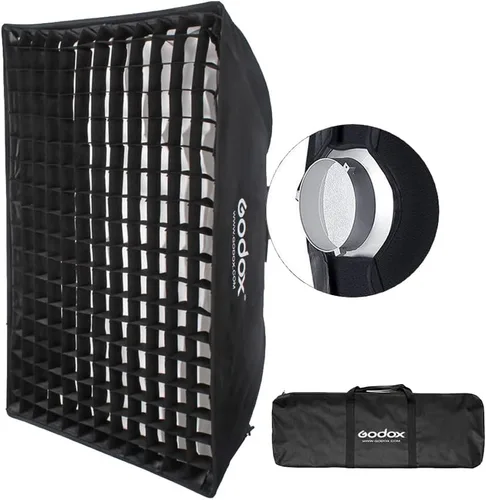 Vista 11 de Godox 8.7 in x 35.4 in 8.6 "x 35.4" Tira de colmena Honeycomb Grid Softbox Bowens Mount para Godox Flash Light y otras luces de flash de estudio