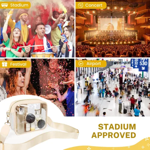 Vista 6 de Aveniee Clear Bag Stadium Approved, Clear Purses for Women, Cross body Bag for Concerts with Adjustable Strap