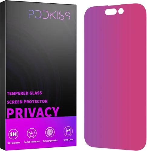 Vista 10 de PDDKISS Protector de pantalla de privacidad compatible con iPhone 12/iPhone 12 Pro, vidrio templado de 6.1 pulgadas, gradiente rosa, antiespía, anti