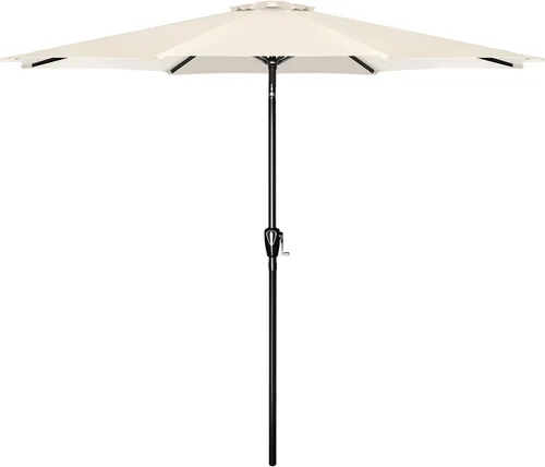 Vista 7 de Simple Deluxe - Paraguas de 9 pies para patio al aire libre, mesa de mercado, para jardín con botón de inclinación y manivela Beige