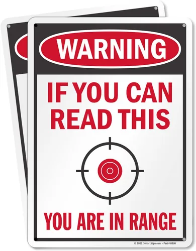 Vista 10 de SmartSign Paquete de 2 letreros divertidos con texto en inglés "Beware - My Alarm Tells You Are In My House" de 14 x 10 pulgadas con gráfico