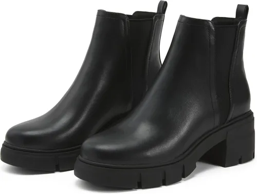 Vista 6 de REDTOP Botas Chelsea para mujer con tacón grueso elástico, plataforma con suela de lengüeta
