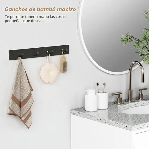 Vista 4 de Forbena Perchero Negro de Montaje en Pared Paquete de 4, Ganchos Rústicos de Granja para Pared, Perchero Vertical Colgante para Sombreros