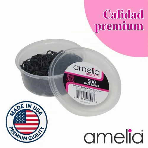 Vista 3 de 500 unidades de gomitas en contenedor de rejillas para colas de caballo y trenzas., Negro