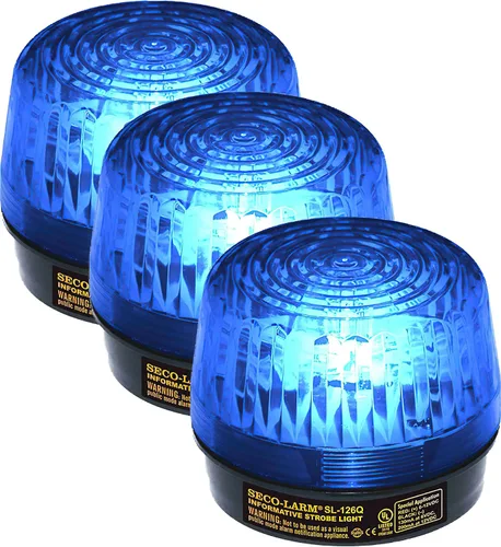 Vista 4 de Seco-Larm Luz estroboscópica de xenón Enforcer, 12VDC, lente azul (SL-126Q/B)