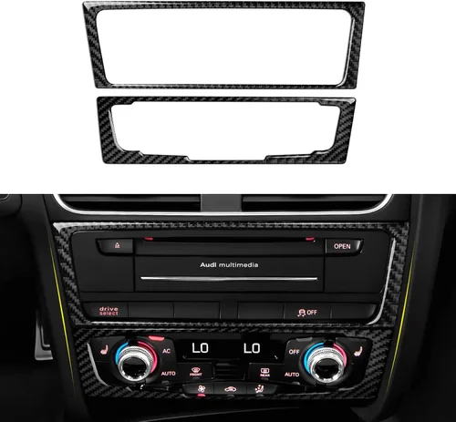Vista 20 de Adhesivos para panel de CD de aire acondicionado para Audi A4 A5 S4 S5 RS4 RS5 Q5 accesorios de fibra de carbono interior pegatinas, estilo B