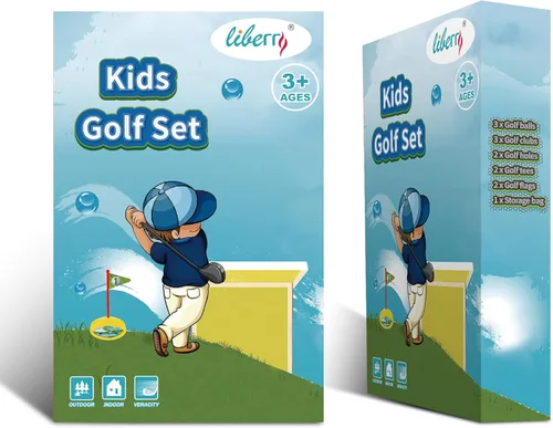 Vista 8 de Liberry Juego de golf para niños pequeños, palos de golf retráctiles para niños de 3, 4, 5, juegos deportivos para interiores y exteriores, regalo