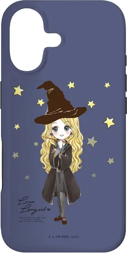 Vista 32 de Funda para iPhone 16 Harry Potter Luna Lovegood con cita y estrellas