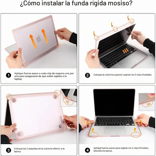 Vista 6 de MOSISO - Funda compatible con MacBook Air de 13 pulgadas M5 2026 M4 M3 M2 2025-2022 A3449 A3240 A3113 A2681, Kit 3 en 1 resistente a las grietas