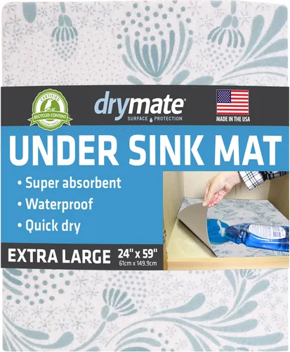 Vista 14 de Tapete Premium Drymate para Debajo del Fregadero, Tapetes Impermeables de Protección para Gabinetes de Cocina y Baño, Forros Absorbentes