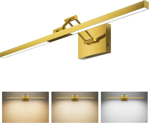 Vista 12 de VONLUCE Luz LED de Tocador de Baño de 30", Luces LED Modernas de Tocador 3CCT con Brazo Giratorio de Cabezal Rotativo de 360°, Lámpara de Baño