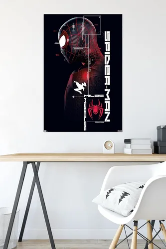 Vista 4 de Trends International Marvel's Spider-Man: Miles Morales - Póster de pared de Miles, 22.375 x 34 pulgadas, versión sin marco