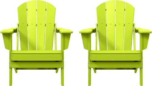 Vista 58 de WO Home Furniture Laguna Silla plegable Adirondack de polietileno de alta densidad, silla para patio para todo tipo de clima, para jardín al aire