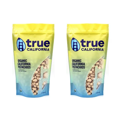 Vista 10 de True California Pistachos orgánicos secos tostados y ligeramente salados marinos (1 libra) en la cáscara - Snacks saludables, veganos y sin gluten