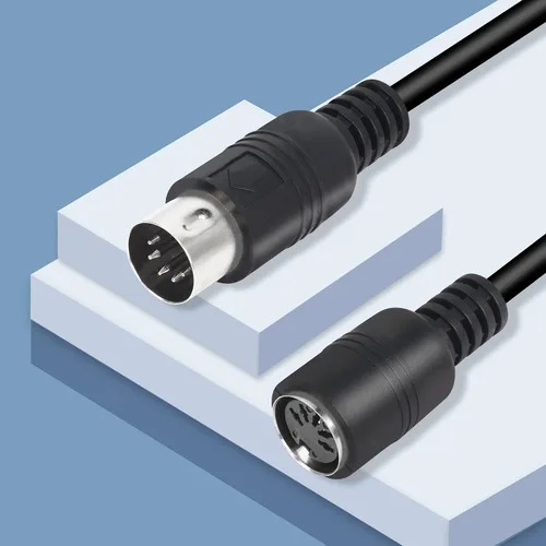 Vista 6 de Cable de extensión MIDI DIN de 5 pines macho a hembra Cable adaptador de audio para sintetizador de teclado MIDI, órgano, piano eléctrico, guitarra