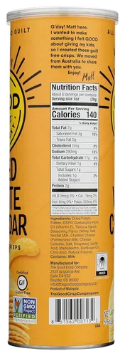 Vista 6 de The Good Crisp Company - Papas fritas de sabor cheddar blanco envejecido, 5.6 onzas