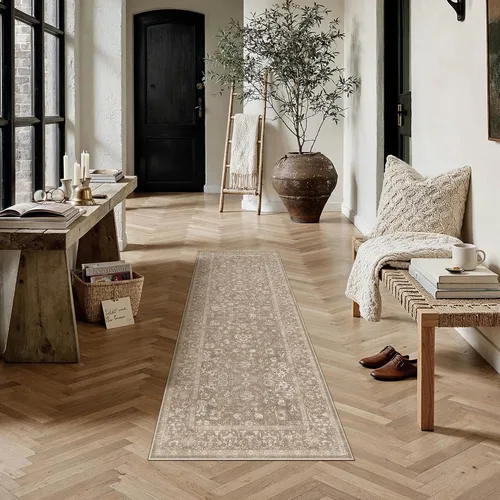 Vista 66 de PureCozy Alfombra de área beige de 2 x 3 pulgadas, lavable, vintage, pequeña, para entrada, cocina, suave, retro, floral, de pelo bajo, tapete
