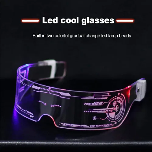 Vista 2 de Gafas LED con luz LED para adultos, 7 colores cambiantes