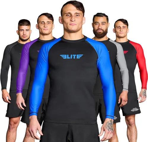 Vista 30 de Elite Sports MMA, BJJJ, No-Gi, protección de entrenamiento de manga corta