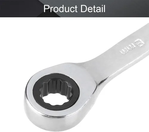 Vista 4 de Utoolmart Llave combinada de trinquete, llave combinada de trinquete de extremo abierto de 0.315 in, métrica, construcción de acero al cromo Acero