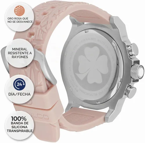 Vista 4 de MULCO Luxury Waterproof Watch for Women - Rose Gold Stainless Steel Analog Frost (Beige)
