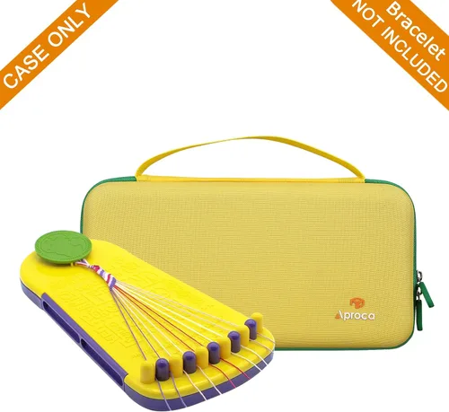 Vista 5 de Aproca Funda compatible con el kit de fabricación de pulseras de la amistad, bolsa portátil de almacenamiento para accesorios, color amarillo