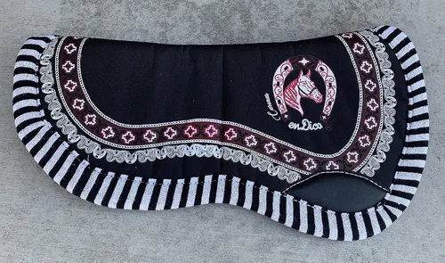 Vista 3 de Charro Saddle Horse Saddle Pad, Carona para Caballo Cola De Pato, Horse Tack Rojo