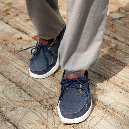 Vista 3 de OrthoComfoot Mocasines ortopédicos sin cordones para hombre mocasines casuales de lona para fascitis plantar con soporte de arco, cómodos zapatos