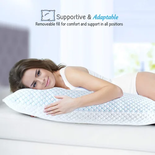 Vista 7 de Nestl - Almohada más refrescante, almohada de espuma viscoelástica con seda y gel que reduce el calor y la humedad, ajustable, lavable