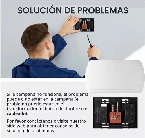 Vista 7 de Newhouse Hardware CHM24V Blanco 24-Voltio Timbre de puerta con cable Timbre eléctrico para hogares Timbres de puerta con cable con melodía