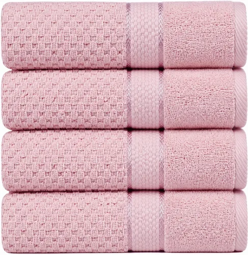 Vista 8 de Ample Decor Juego de toallas de baño 100% algodón, 6 piezas, suaves y absorbentes, de secado rápido, juego de toallas de baño