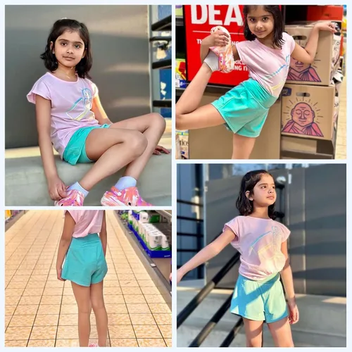 Vista 7 de BIG ELEPHANT Girls Athletic Shorts with Pockets, Basketball Soccer Running Cheer Gym Active Short for Youth Kids 4-14 Years