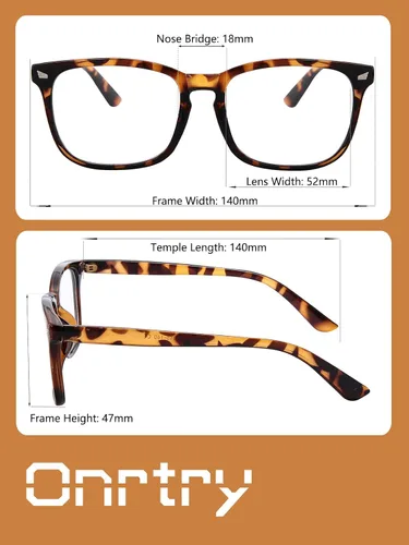 Vista 46 de Onrtry Gafas sin receta para hombres y mujeres, lentes transparentes cuadradas