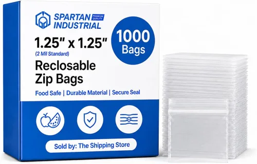 Vista 13 de Spartan Industrial - Bolsas pequeñas con cremallera de 1 x 1 pulgada (1000 unidades) - Mini bolsas de polietileno transparentes con cierre