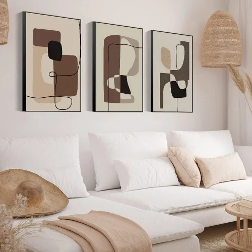 Vista 11 de FCHUI Arte de pared enmarcado, juego de 3 arte de pared bohemio, decoración moderna de mediados de siglo, 16 x 24 pulgadas, impresiones en lienzo