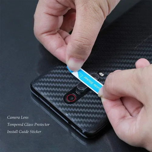 Vista 5 de Ibywind Protector de pantalla para Xiaomi Mi 9T/Redmi K20/K20 Pro, con 2 piezas de vidrio templado, 1 protector de lente de cámara, 1 película