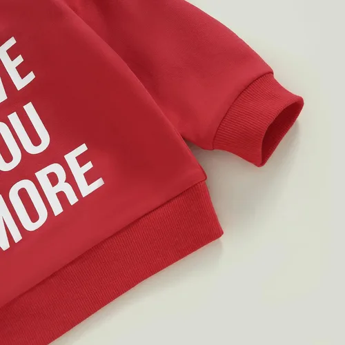 Vista 186 de Traje de San Valentín para bebé, niña, niño, traje de San Valentín, sudadera de manga larga con estampado de corazón