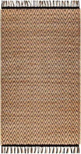 Vista 9 de Eco Crave Alfombra de pasillo de yute de 2,6 x 8 pies – Alfombra de diseño geométrico 100% natural de yute trenzada a mano, alfombra de acento