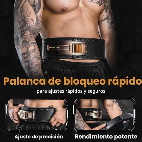 Vista 5 de MANUEKLEAR 4-Inche Lever Belt Weightlifting with Heavy Duty Buckle